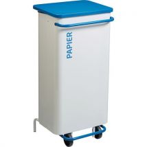 Poubelle De Tri Mobile 110l Papier Blanc / Bleu