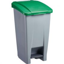 Poubelle Mobile À Pédale 60l Gris / Vert