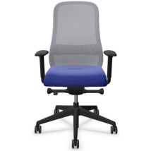 Nowy Styl - Fauteuil de bureau Souly Swivel - Assise tissu bleu, dossier gris - Ergonomique et réglable - Idéal télétravail