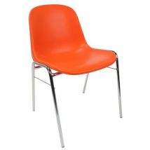 Chaise Coque Piètement Chrome Orange