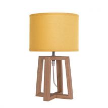 Lampe De Bureau Beker Bois Et Tissu Moutarde