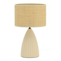 Meet By Paperflow - Lampe de bureau Sonia céramique et sisal crème - 1100g - Design élégant et éclairage doux