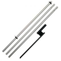 Ensemble Mât Aluminium + Pied À Planter Pour Pavillon De Baignade