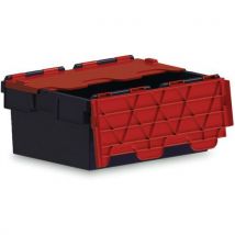 Bac Avec Couvercle Attaché Euro Noir Et Rouge 40 L