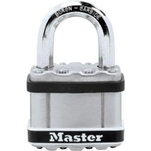 Master Lock - Cadenas à clé M5EURD Acier Laminé 44mm - 4 Clés - Anse 9mm - Garantie à vie