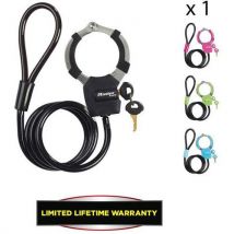 Lot de 4 - Câble Antivol À Clé Avec Menotte 8275eur - Noir