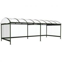 Abri Plus - Abri Vélo/Moto Combrailles Vitré 3 Côtés - 8,12x2,43m Anthracite - Métal, Polycarbonate - 10 Ans Garantie