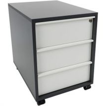 Caisson Mobile Anthracite/blanc 3 Tiroirs Manutan