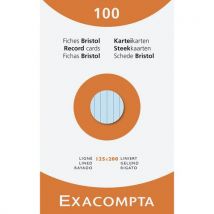 Étui De 100 Fiches Bristol Lignée 125x200mm De Dimension