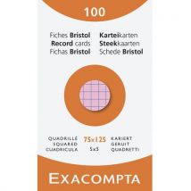 Étui De 100 Fiches Quadrillées 75x125mm De Dimension