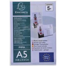 Exacompta - Porte-visuel incliné A5 Acrylique Transparent - 148 x 210 mm - Présentoir Durable
