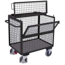 Chariot Caisse Grillagé Toit Soudé - Anthracite - Sw-700.405
