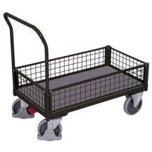 Variofit - Chariot Caisse Parois Grillagées Anthracite - 500 kg - Roulettes 200 mm - Acier Robuste