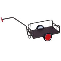 Variofit - Chariot manuel sans bordures Anthracite - Charge 200 kg - Plateau Contreplaqué - Roues Caoutchouc Plein - 785mm Largeur Utile