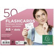 Paquet De 50 Flashcards Sous Film Avec Anneau Blanc