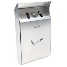 Manutan Expert - Cendrier Mural Design - 3L Inox 304 Gris/Argent - Extérieur - Garantie 10 Ans