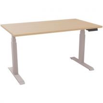Bureau Motorisé L140xp80 Cm Ép.25 Mm Chêne Clair/alu