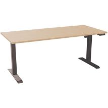 EOL - Bureau électrique L180xP80 cm Chêne Clair/Noir - 85% Recyclé - Éco-responsable