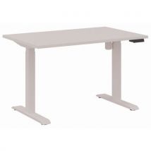 Bureau Motorisé L120xp80 Cm Ép.25 Mm Blanc/blanc