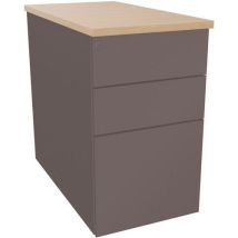 EOL - Caisson de bureau 3 tiroirs 80cm Gris/Chêne Clair - Acier - Monté - Charge 30kg - Éco-responsable