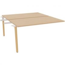 Bureau Double Suivant 140x165 Cm Chêne Clair/pied Bois Hêtre