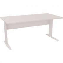 Table Pied L Avec Carter 160x80 Cm Gris Blanc/blanc