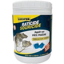 Lucifer - Appât Pâte Fraîche Rats Souris Difénacoum 0,0025% - Boîte 10g - Efficace et Pratique
