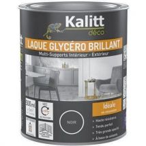 Kalitt - Laque Glycéro Brillante Multi-supports - 500 mL Noir - Finition Brillant