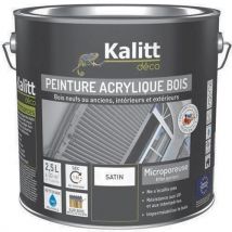 Kalitt - Peinture Bois Microporeuse Satin - 2.5 L Vert Basque - Finition Élégante et Durable