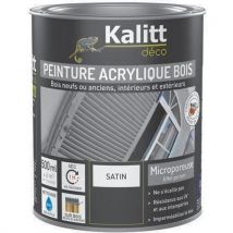 Kalitt - Peinture Bois Microporeuse Satin Extérieur - 500 mL Noir - Finition Satinée