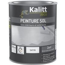 Kalitt - Peinture Sol Satin 2 en 1 - 750 mL Blanc Pur - Haute Résistance