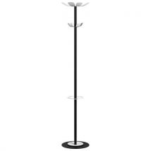 Portemanteau Range Color Fût Noir 8 Patères Blanc