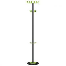 Portemanteau Range Color Fût Noir 12 Patères Vert