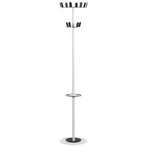 Portemanteau Range Color Fût Blanc 12 Patères Noir