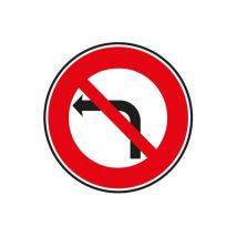 Aximum - Panneau B2a Interdiction Tourner à Gauche - Rond 450mm Classe 2 Aluminium CE