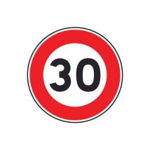 Aximum - Panneau B14 Limitation Vitesse 30 km/h - Rond 450mm Classe 2 Aluminium CE