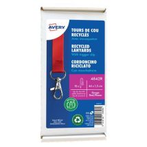 Lot de 10 - Tour De Cou Recyclé Avec Mousqueton - 44cm X 15 Cm - Rouge