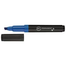 Lot de 10 - Marqueur Permanent Pointe Biseautée Bleu Pichon