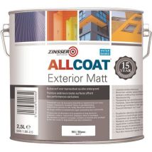 Zinsser - Peinture AllCoat Exterior Mat Blanc 2,5L - Tous supports - Séchage rapide 30 min