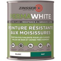 Lot de 6 - Peinture Antimoisissure Blanc Mat Velours 1l Permawhite