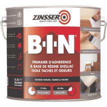Zinsser - Primaire d'adhérence isolant BIN 2.5L Blanc - Intérieur/Extérieur - Satin - Séchage rapide