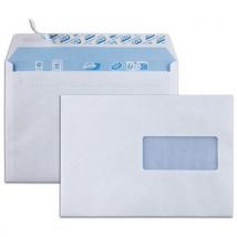 Lot de 50 - Enveloppe Blanche 80g Bande De Protection Fenêtre C5 162x229