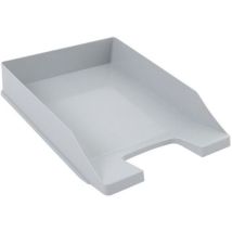 Corbeille à courrier A4 en plastique gris - Capacité 500 feuilles - Polystyrène résistant - Bureau organisé
