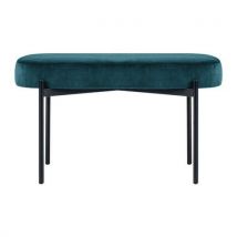 Banc Oblong Gaia Pied Noir Velours Polyester Vert