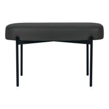 Banc Oblong Gaia Pied Noir Simili Cuir Noir