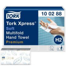 Tork - Essuie-mains pliés Soft H2 - Blanc - 2310 feuilles - Ouate de cellulose - Éco-responsable