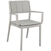 Lot de 4 - Fauteuil Empilable Avec Coussin Amovible Beige Rocco - Veba