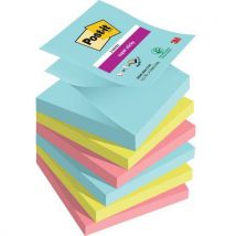 Post-it 1 Lot 6blocs 90feuilles 76x76mm Assorties Z Notes Super Sticky - Post-it