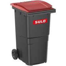Sulo - Conteneur Poubelle 240L Gris/Rouge - 2 Roues - Recyclé 85% - Tri Sélectif