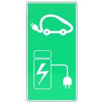 Panneau Recharge Voiture Électrique - Vert - Adhésif - 250mm